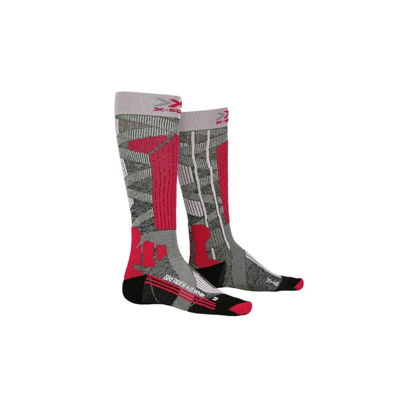 X-bionic X-Socks Ski Rider Silver 4.0 Grigia Melange Rosa Donna - Giuglar Shop
