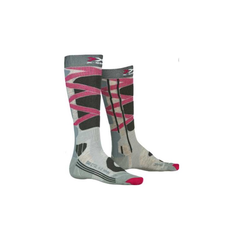 X-bionic X-Socks Ski Control 4.0 Grigia Mel/Antracite/Fuxia Donna - Giuglar Shop