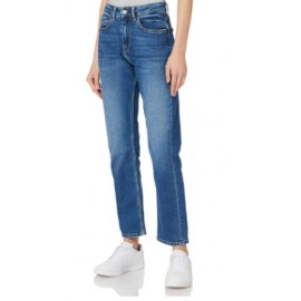 Mary Jeans Straight High Medium Denim Donna-Giuglar Shop