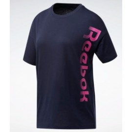 Reebok Te Graphic Tee Myt T-Shirt M/M Blu Logo Fuxia Donna-Giuglar Shop