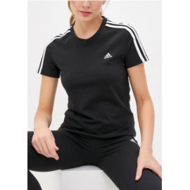 Adidas W 3S T-Shirt M/M Nera 3S Bianche Donna-Giuglar Shop