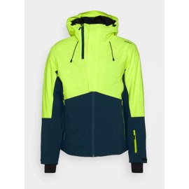 Cmp Man Mid Jacket Fix Hood Giacca Sci Bicolore Verde Uomo - Giuglar Shop