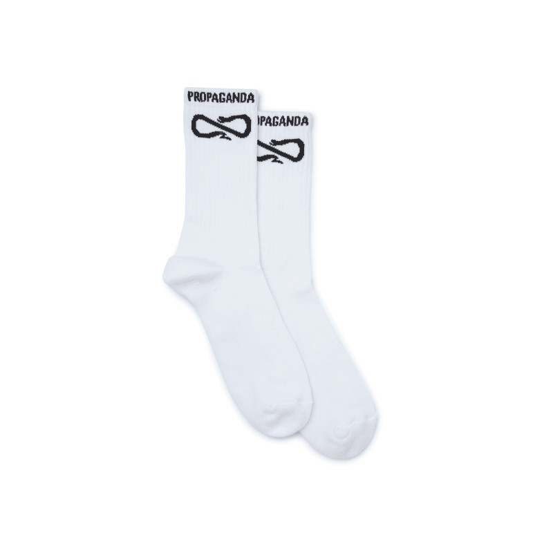 Propaganda Classic Socks Calze Spugna Bianche Logo Nero - Giuglar Shop