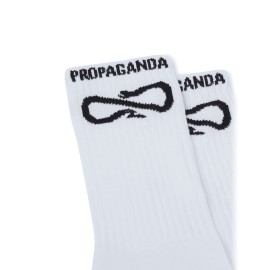Propaganda Classic Socks Calze Spugna Bianche Logo Nero - Giuglar Shop