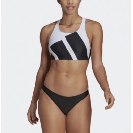Adidas B Bars Bikini Top+Slip Nero/Bianco Logo Grande Donna - Giuglar Shop