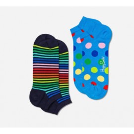 Happy Socks 2-Pack Mini Stripe Low Sock Pacco Doppio Strisce Mult./Azz. Pois-Giuglar Shop