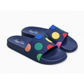 Happy Socks Pool Slider Dot Ciabatta Fascia Blu Pois Multicolor Uomo - Giuglar Shop