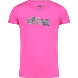 Cmp Kid G T-Shirt M/M Tessuto Tecnico Rosa Stampa Fiori Junior Bimba - Giuglar Shop