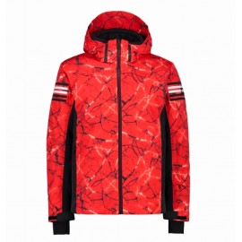 Cmp Man Jacket Zip Hood Giacca Sci Marmorizzata Rossa Uomo - Giuglar Shop