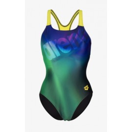 Arena Women'S Swimsuit Swim Pro Back Costume Int Sfum Verde/Blu Donna - Giuglar Shop