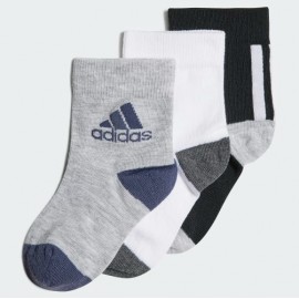 Adidas Junior Kids Socks 3Pp Black/White/Mgreyh Pacco 3 Calze Cav Junior Bimbo - Giuglar