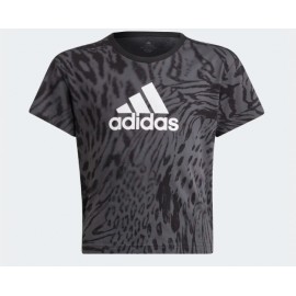Adidas Junior G Fi Aop T-Shirt M/M Animalier Antracite Logo Bia Junior Bimba - Giuglar Shop