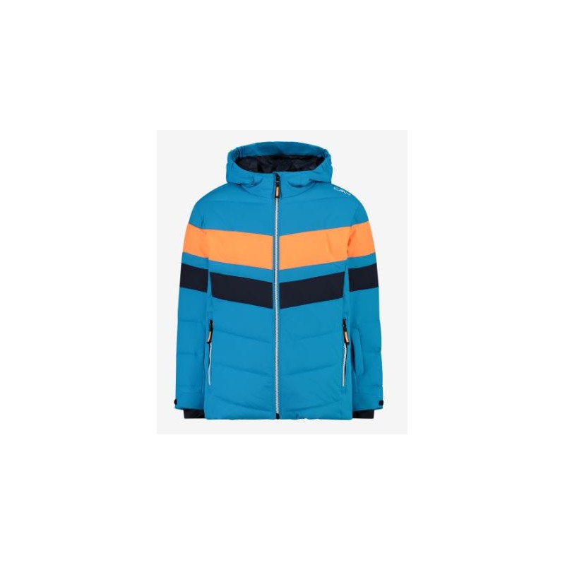 Cmp Kid Jacket Fix Hood Giacca Sci Azzurro/Arancione Junior | Giuglar