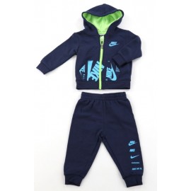 Nike Junior Nsw Fl Po & Jog Set Midn Navy Tuta Cot Blu Baby Bimbo - Giuglar