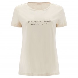 Freddy Slounge T-Shirt M/M Crema Stampa Foglie Retro Donna - Giuglar Shop