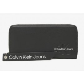 Calvin Klein Accessori Sculpted Zip Around Tag Black Portafogli Nero Donna - Giuglar