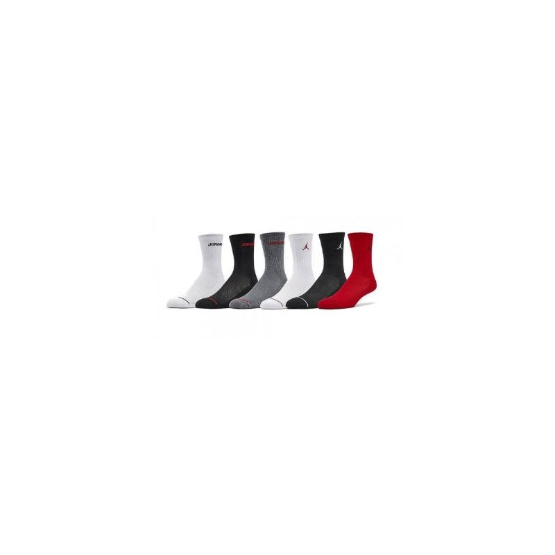 Nike Jordan Jordan Legend Crew 6Pk Pacco 6 Calze Nere/Bia/Gri/Ros Junior - Giuglar