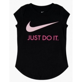 Nike Junior Swoosh Jdi S/S T Blk T-Shirt M/M Nera Swoosh Glitter Baby Bimba - Giuglar