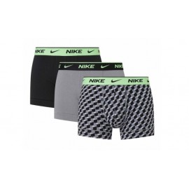Nike Trunk 3Pk Geo Block Print/Cool Grey/Blac Boxer Cot Stretch Uomo - Giuglar Shop