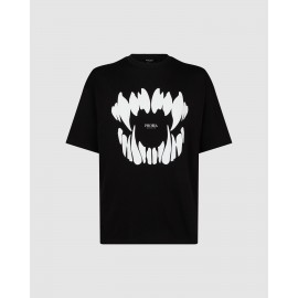 Phobia T-Shirt M/M With White Mouth Stampa Denti Nera Uomo - Giuglar Shop