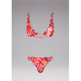 Effek Bikini Triangolo Alto Fantasia Arancio/Fuxia Donna - Giuglar Shop