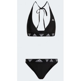 Adidas Neckhol Bikini Black/White Slip+Triangolo Nero Scritte Donna - Giuglar