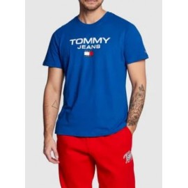 Tommy Jeans Tjm Reg Entry Tee T-Shirt M/M Royal Scritta Uomo - Giuglar