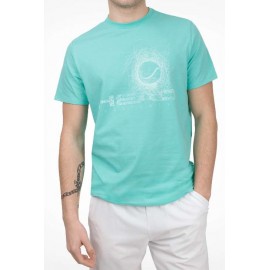 Head Visiont-Shirt M/M Stampa Verde Acqua Uomo - Giuglar