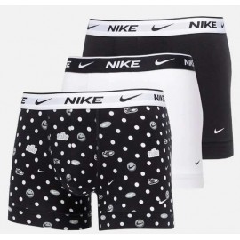 Nike Trunk 3Pk Sneaker Dot Print/White/Black Pacco 3 Boxer Uomo - Giuglar