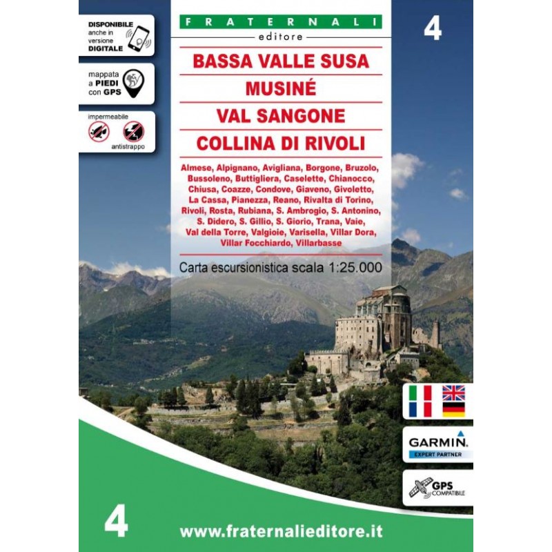 Fraternali Editore Cartina Bassa Valle Susa Musine Val Sangone Collina Di Rivoli - Giuglar