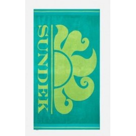 Sundek New Classic Logo Blue Grass 01 Telo Mare Spugna Verde Giada/Lime - Giuglar