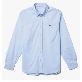 Lacoste Camicia Regular Fit Botton Down Azzurra Uomo - Giuglar