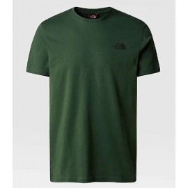 The North Face M S/S Simple Dome Tee T-Shirt M/M Verde Logo Piccolo Nero Uomo - Giuglar