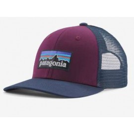 Patagonia P-6 Logo Trucker Hat Night Plum Cappellino Visiera Viola - Giuglar