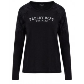 Freddy Long Sleeves T-Shirt M/L Nera Scritta Brillante Donna - Giuglar