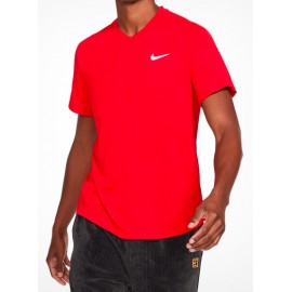 Nike M Nkct Df Vctry Top T-Shirt M/M Scollo V Dri Fit Rossa Uomo - Giuglar