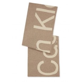 Calvin Klein Accessori Logo Scarf Sciarpa Misto Lana Beige/Nocciola - Giuglar