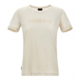 Freddy Basic Cotton Evolution T-Shirt M/M Scritta Sabbia Donna - Giuglar