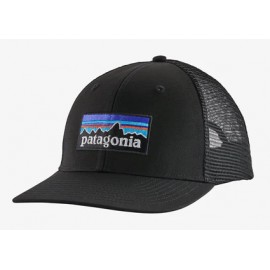 Patagonia P-6 Logo Trucker Hat Black Cappellino Visiera Nero - Giuglar