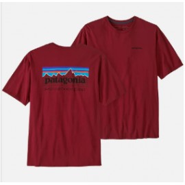 Patagonia M'S P-6 Mission Org Wax Red T-Shirt M/M Rossa Logo Schiena Uomo - Giuglar