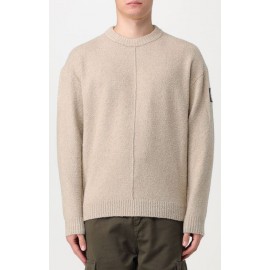 Calvin Klein Jeans High Texture Sweater Maglia Girocollo Eff Boucle Beige Uomo - Giuglar