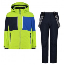 Cmp Kid Set Jacket And Pant Completo Sci Lime/Blu Junior Bimbo - Giuglar