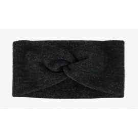 Buff Merino Fleece Headband Solid Black Fascetta Nodo - Giuglar