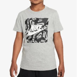 Nike Junior Brandm Sq Basic Ss Tee Dk Gry Htr T-Shirt M/M Gri Mel Baby Bimbo - Giuglar