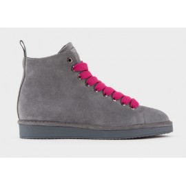 Panchic P01 Ankle Boot Suede Faux Fur Lining Grey-Fuchsia Donna - Giuglar
