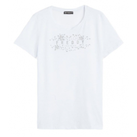 Freddy Training Evolut T-Shirt M/M Bianca Logo Glitter Arg/Fiori Donna - Giuglar