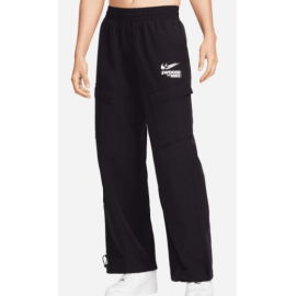 Nike W Nsw Cargo Woven Gls Pantalone Popeline Loose Fit Nero Donna - Giuglar
