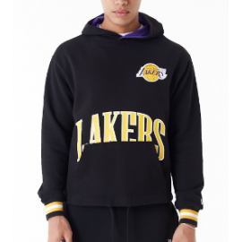 New Era Felpa Capp Oversize La Lakers Nba Arch Graphic Nera Uomo - Giuglar