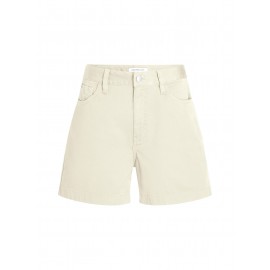 Calvin Klein Jeans Woven Label Mom Shorts Green Haze Bermuda Beige Donna - Giuglar Shop