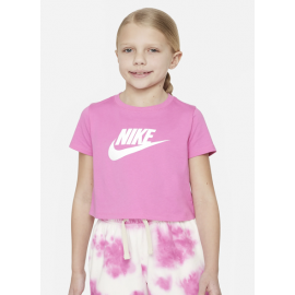 Nike Junior G Nsw Tee Crop Futur T-Shirt M/M Crop Rosa Logo Bia Junior Bimba - Giuglar Shop